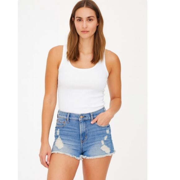 Frame Denim SZ 26 Le Cutoff Jean Shorts Cotton Blend Beachy Vacation Summer - Picture 1 of 7